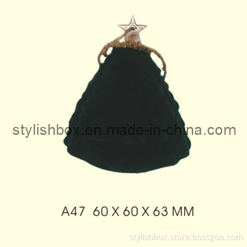 Christmas Tree Shape Velvet Jewellery Box (A47)
